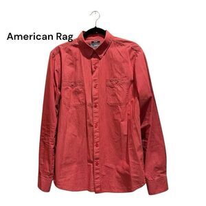 America Rag Red Casual Button Down Shirt with Long Sleeves medium like new